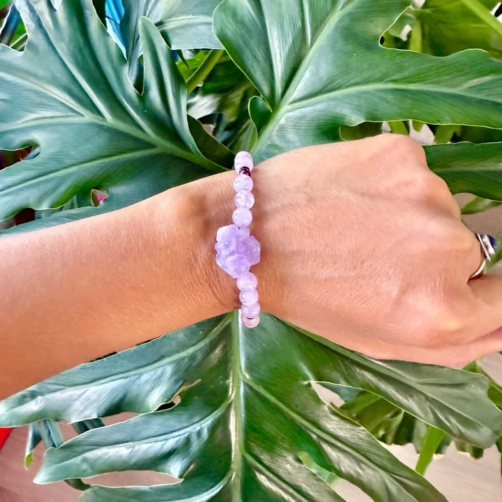 Amethyst & Hematite bracelet (one) | Handmade beaded bracelet
